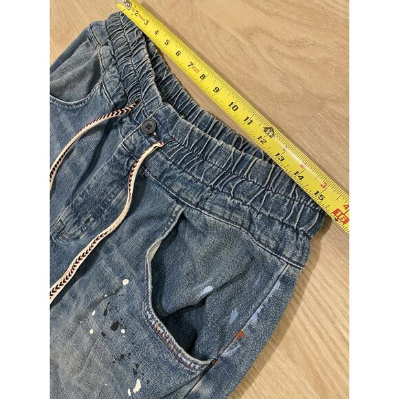 Free People We The Free Modern Love Pull On Jeans Blue Wave Combo Distressed - Picture 12 of 15